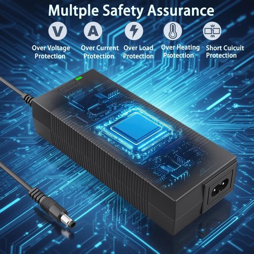 Qoovi UL Certified 54.6V Electric Scooter Charger with 7-in-1 Connectors for 48V Lithium Battery,Ebike Charger for Razor,Gotrax,Jetson,Voyage,Ninebot,Segway,Swagtron,Pocket Mod, Sports Mod