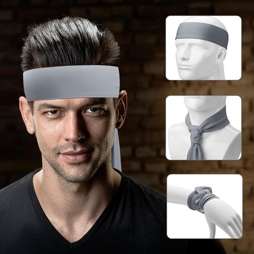 Head Ties | Adjustable Sports Sweatband Headbands for Men & Women - 3 Pack for Basketball, Running, Tennis