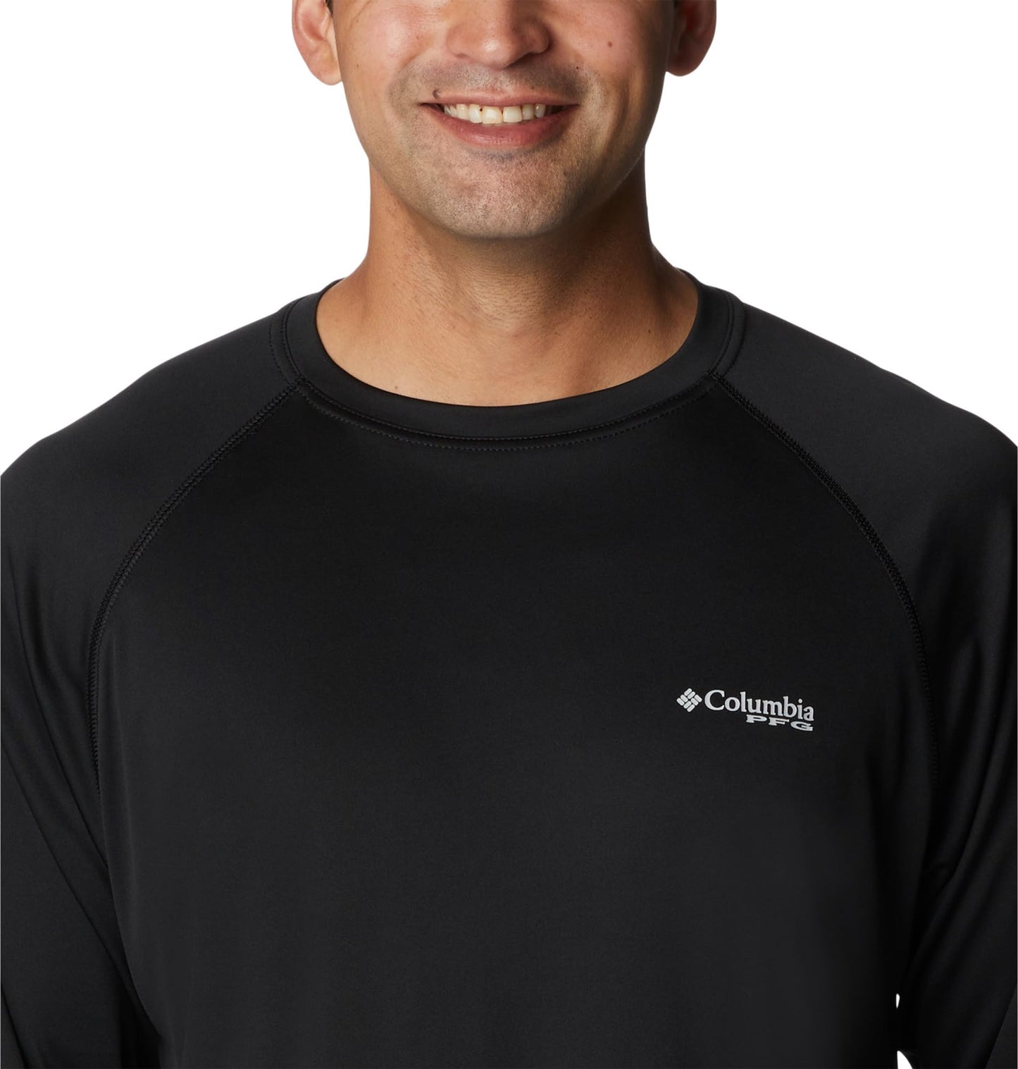 Columbia Men's PFG Terminal Tackle Long Sleeve Fishing Shirt, Black/Cool Grey Logo, 2X Tall