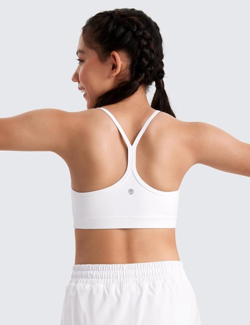 CRZ YOGA Girls Butterluxe Y-Back Sports Bra - Padded Crop Top for Yoga & Casual Wear