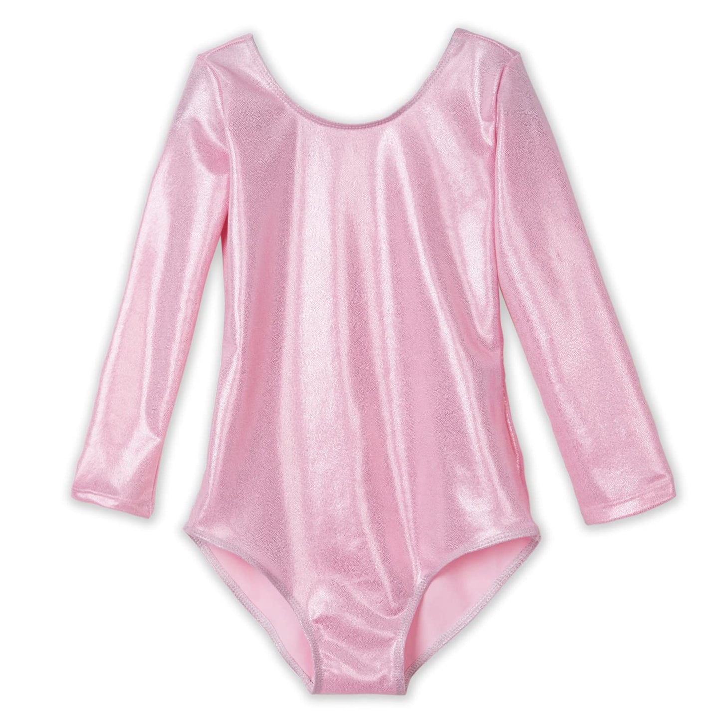 Domusgo Long Sleeve Leotard for Girls Gymnastics Size 4t 5t Shiny Pink One Piece Tumbling Outfits