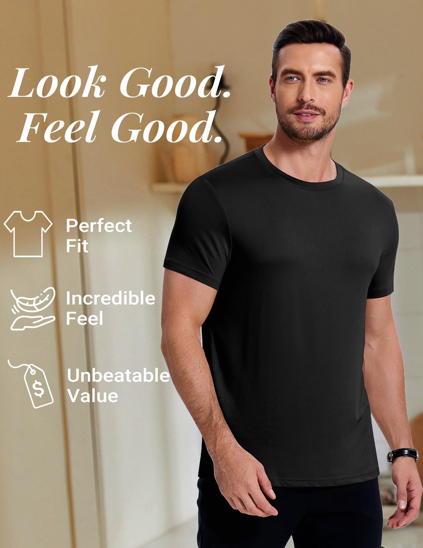 COOFANDY Men's Short Sleeve T-Shirts 1 Pack Crew Neck Casual Summer Lightweight Basic Tee Shirt