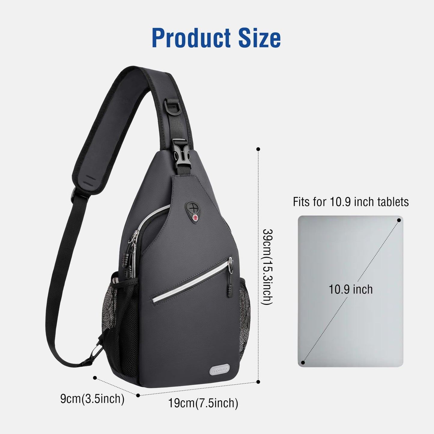 MOSISO Small Sling Bag for Men, Crossbody Shoulder Chest Daypack Bag