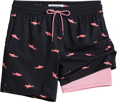 Maamgic Men's Swim Trunks - 2 in 1 Board Shorts with 7-Inch Inseam | Comfortable & Stylish Swimwear