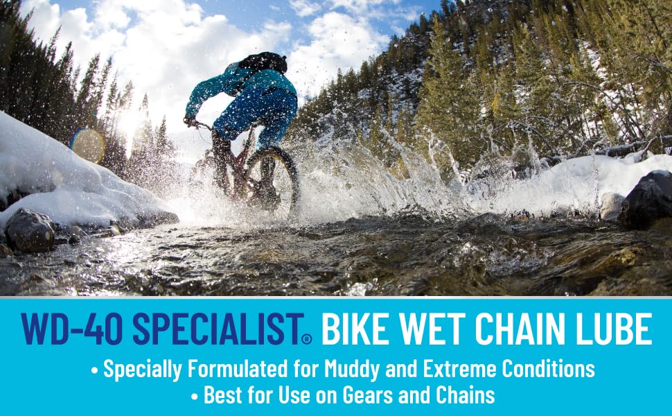 WD-40 Specialist Bike Wet Chain Lube - Premium 4 OZ Lubricant for Smooth Cycling Performance