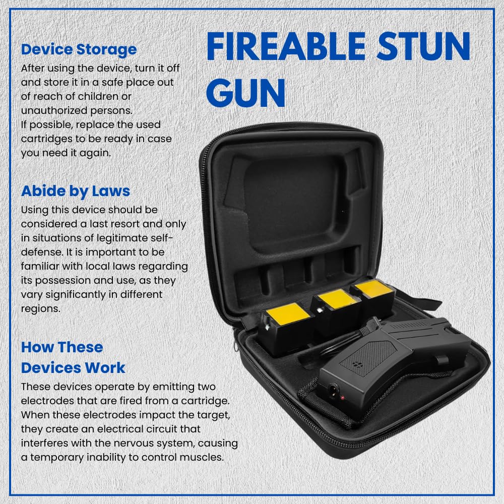 Odds Shifter - Fireable Heavy Duty Stun Gun for Self-Defense Featuring 1.6 uC Charge, 6.4 M Range, Aim Assist, LED Flashlight and Safety Switch