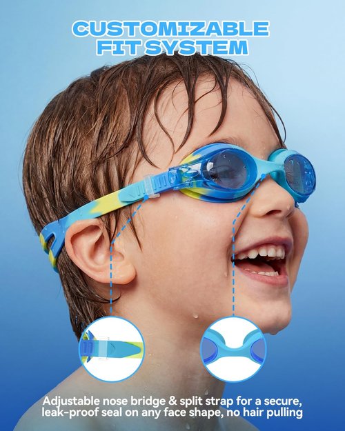 Aegend Swim Goggles for Kids - Anti-Fog Comfort Fit for Boys & Girls Ages 3-8 | Perfect for Swimming
