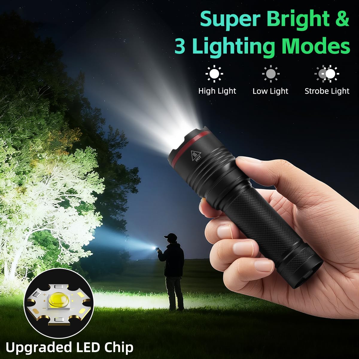 6Pack Rechargeable Flashlights High Lumens, Small Flashlight Powerful, Mini LED Flashlight Rechargeable, Handheld Tactical Flash Light, Super Bright Pocket Flashlights for Home Emergency Camping
