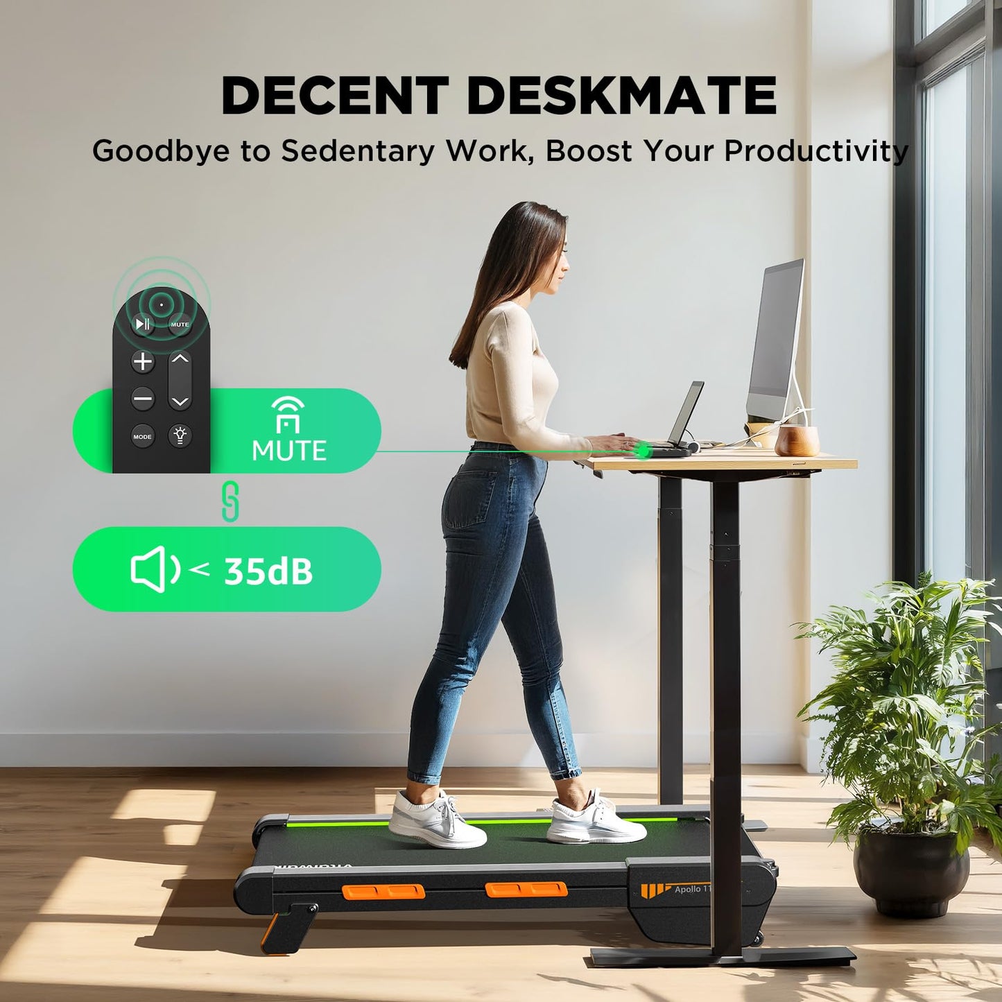 Vitalwalk Walking Pad with Incline 15% Auto Treadmills for Home Small Space