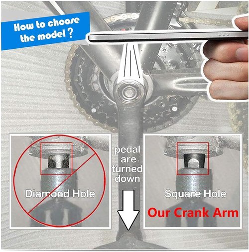 Alps2Ocean Ebike Square Hole Crank Arm,127MM/140MM/152MM/160MM/165MM/170MM/175MM Forged Alloy 6061 Bike Crank Arm for Ebike,Mid Mounted Motor,Torque,Electric Bicycle