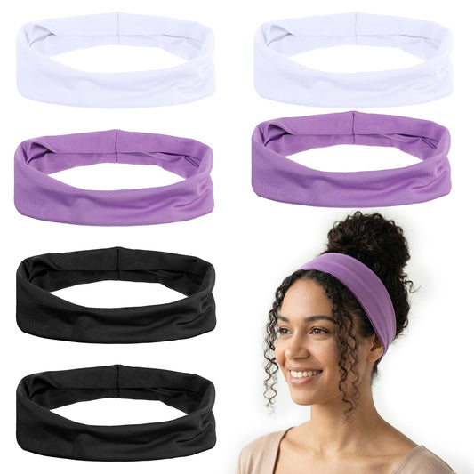 6 Pack Non Slip Head Band Wide Workout Headbands for Women Thin Head Bands Women’S Hair Stretchy Sweatbands Hair Bands Thick Sports Womens Headband Accessories for Fashion Workouts Yoga Daily Use