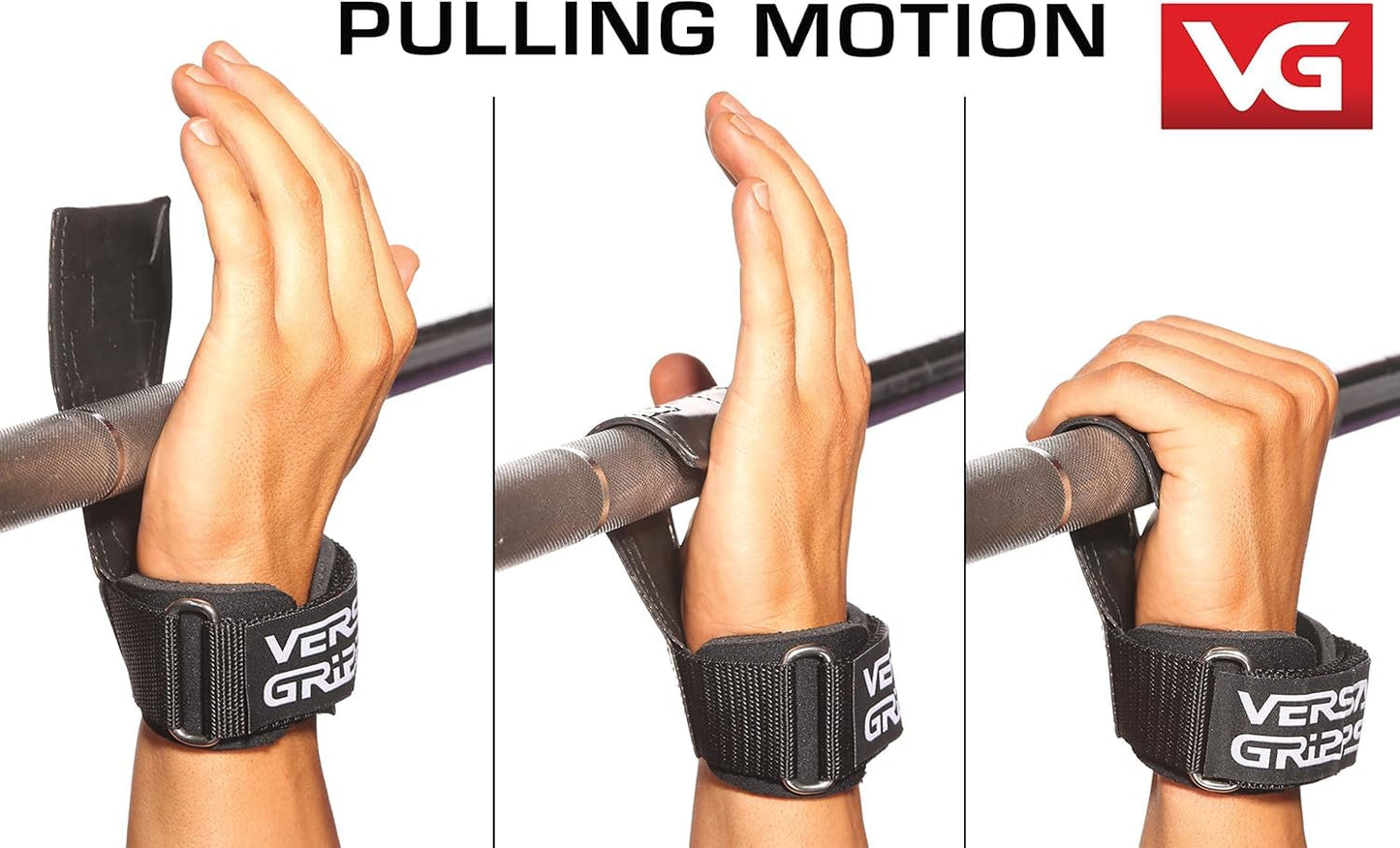Versa Gripps Pro, Made in USA, Wrist Straps for Weightlifting Alternative, Best Training Accessory, R/L, Purple