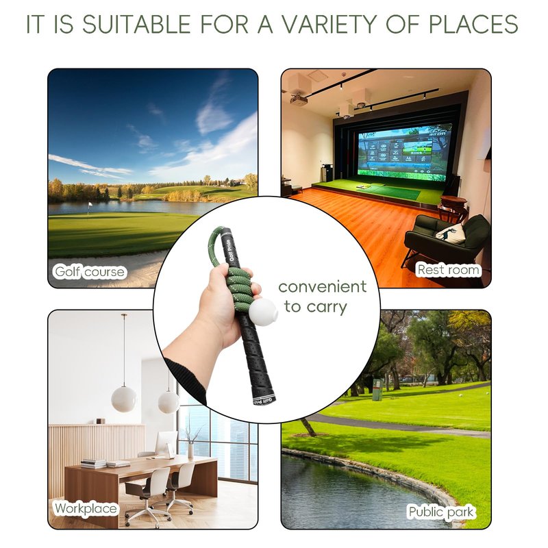 WWFFEN Golf Rope Swing Trainer, Golf Swing Training Aid, Professional Golf Swing Rope Training Aid to Improve Speed, Tempo, Rhythm, Flexibility, Strength, Golf Warm-Up Practice Equipment for Golfers