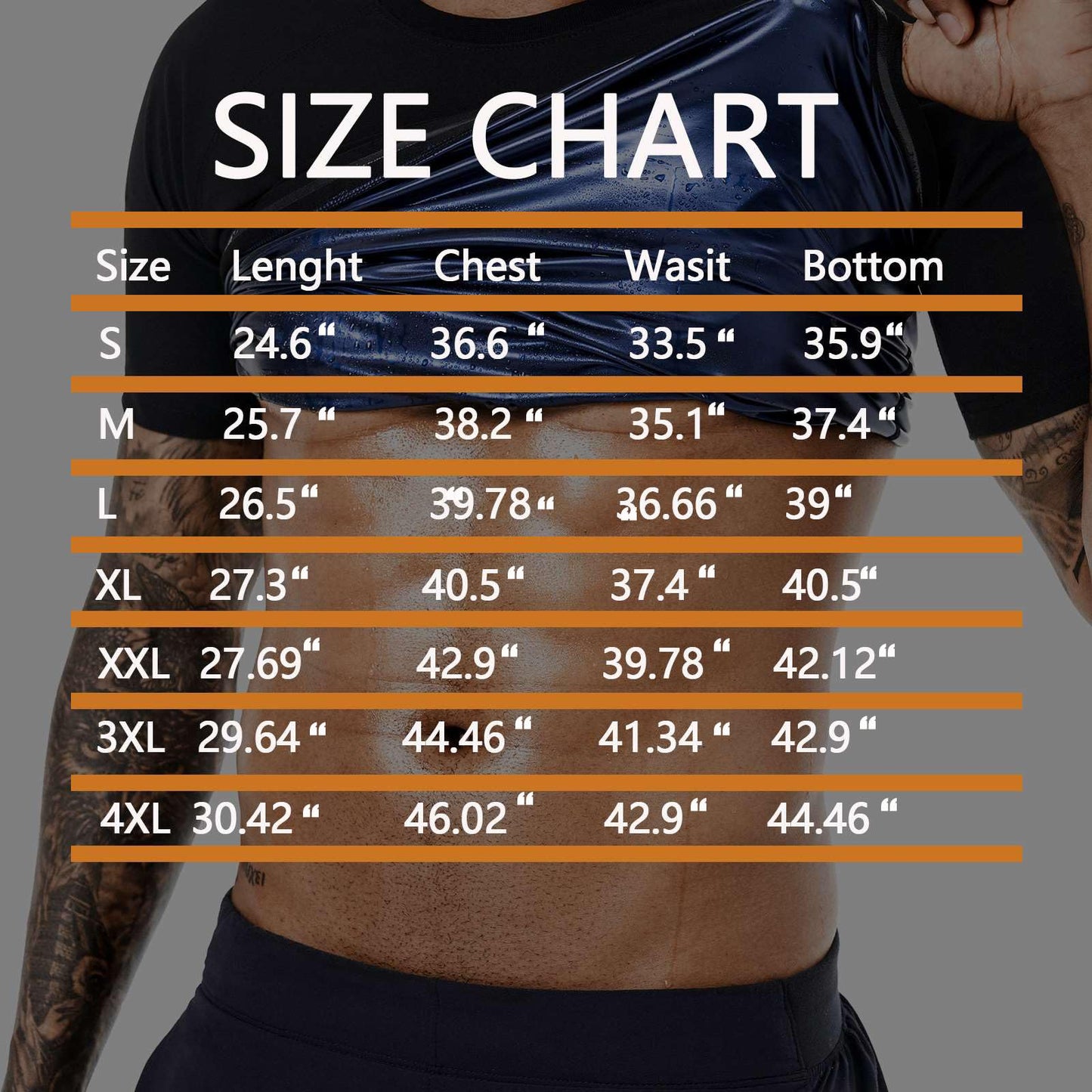 BODYSUNER Sauna Shirt Sweat Vest Suits Waist Trainer for Men Compression Vest Workout Gym Clothes Sweat Enhancer Short Sleeve (Black, L)
