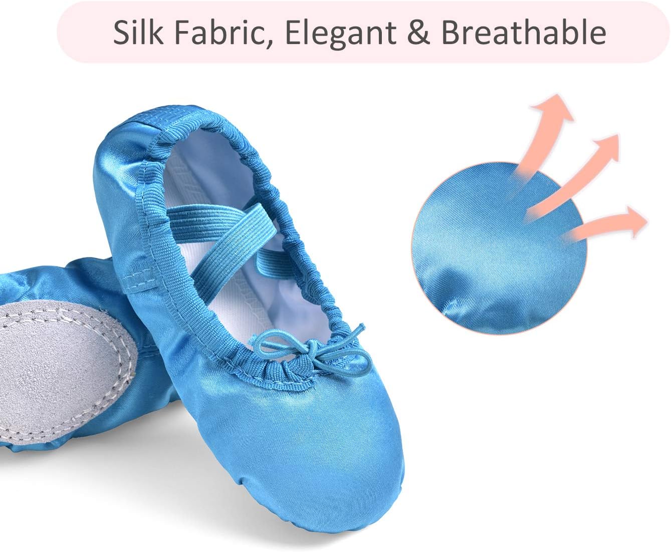 Stelle Ballet Shoes for Girls - Satin Ribbon Dance Slippers | Toddler to Big Kids Sizes