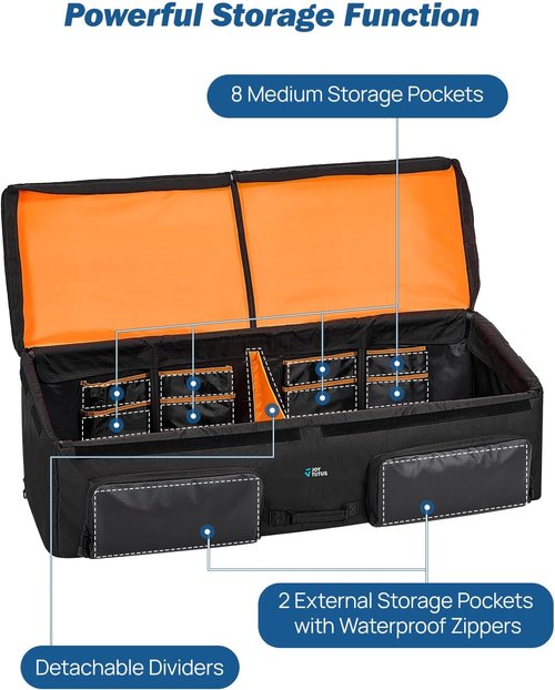 JOYTUTUS Truck Bed Cargo Organizer - Easy Access Storage Bag for Groceries & Golf | Durable Design
