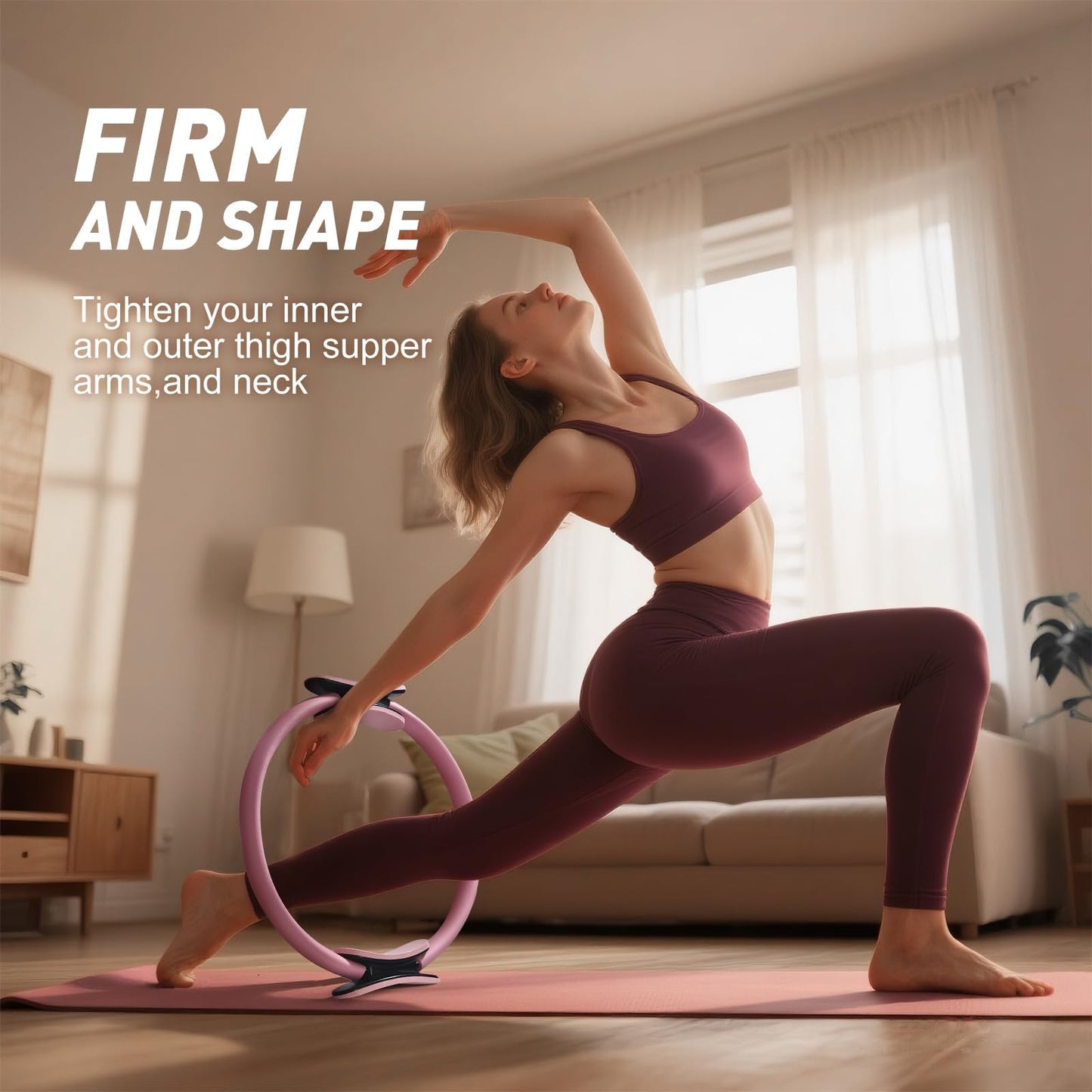 XiaoKJ Pilates Kit, Home Pilates Workout Kit for Women, Pilates Equipment with 14" Pilates Ring and Ball, Resistance Bands, Sliders & Grip Socks Accessories for Starter Home Workouts