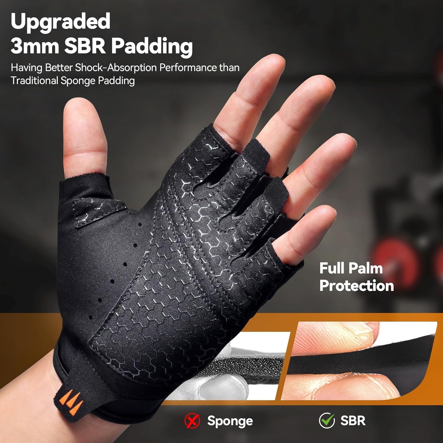 Skiennix Workout Gloves - Breathable Weight Lifting Gloves with Full Palm Protection | Ideal for Gym & Fitness
