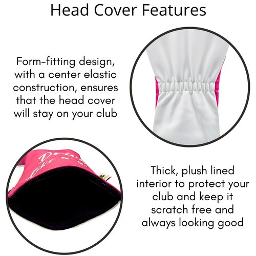 Foretra Driver Headcover | Leather Golf Club Covers | Drive Like a Girl Novelty Golf Head Covers Essential Golfer Accessories for Men Women | Universal Fit for Golfing Clubs