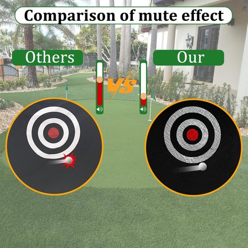 ASENVER 57" x 57" Silent Golf Practice Hitting Net - Mute Golf Target Cloth for Indoor/Outdoor Training (Black)
