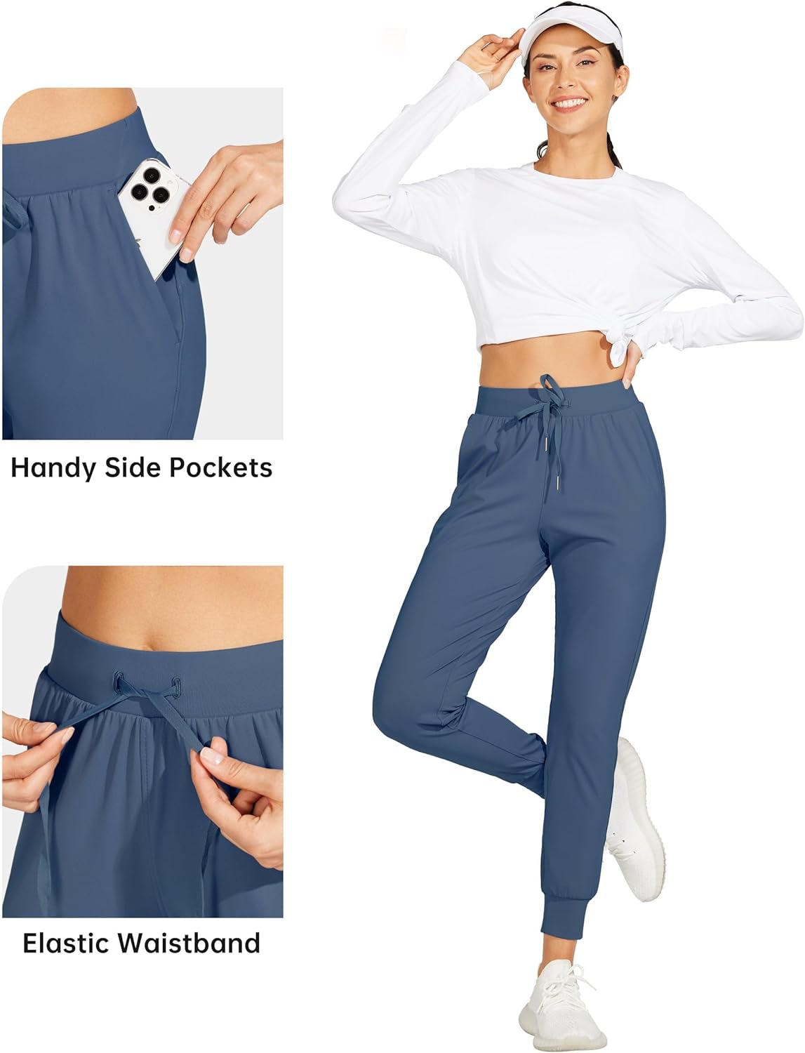 Willit Women's Joggers - Lightweight Athletic Sweatpants with Pockets for Running & Workouts | Casual Tapered Fit
