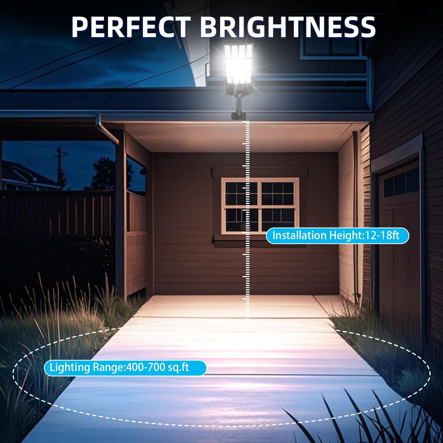 Ecoralios Solar Street Lights Outdoor Waterproof,38000LM,Wide Angle Solar Flood Light, LED Parking Light with Motion Sensor and Remote Control, Suitable for Street, Parking lot (4 Pack)