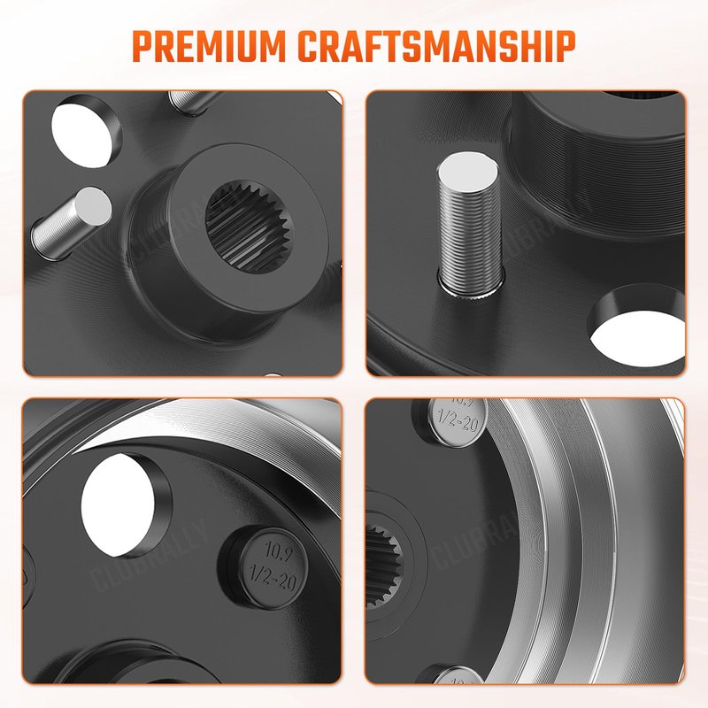 CLUBRALLY Golf Cart Brake Drum, Large Hole Fine Splined Brake Drum Assembly for 1991-Up EZGO and 1996-Up Columbia, OEM#21807-G1, 41843-94（1 PCS）