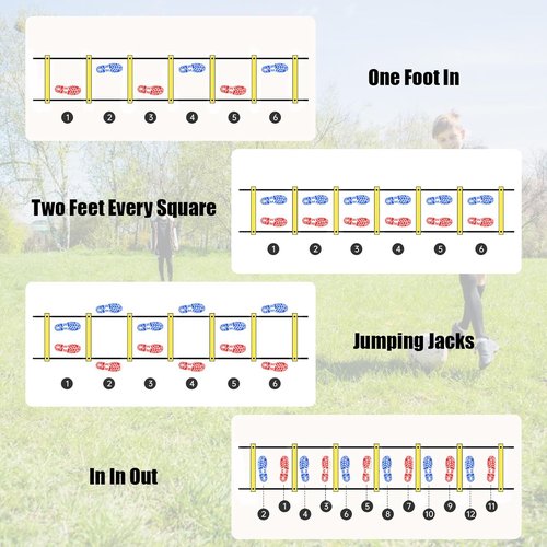 Agility Ladder | 20ft Speed Training Set with 12 Steps, 4 Steel Spikes & 5 Resistance Bands