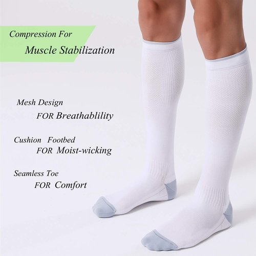 FITRELL Compression Socks - 20-30mmHg Circulation Support for Men & Women | 3 Pairs