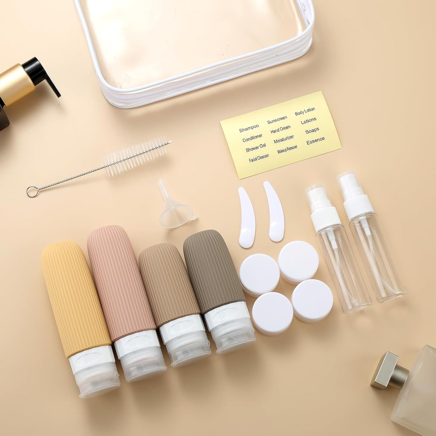 Mrsdry Travel Bottles Set - 16 Pack TSA Approved Leak-Proof Silicone Containers for Toiletries