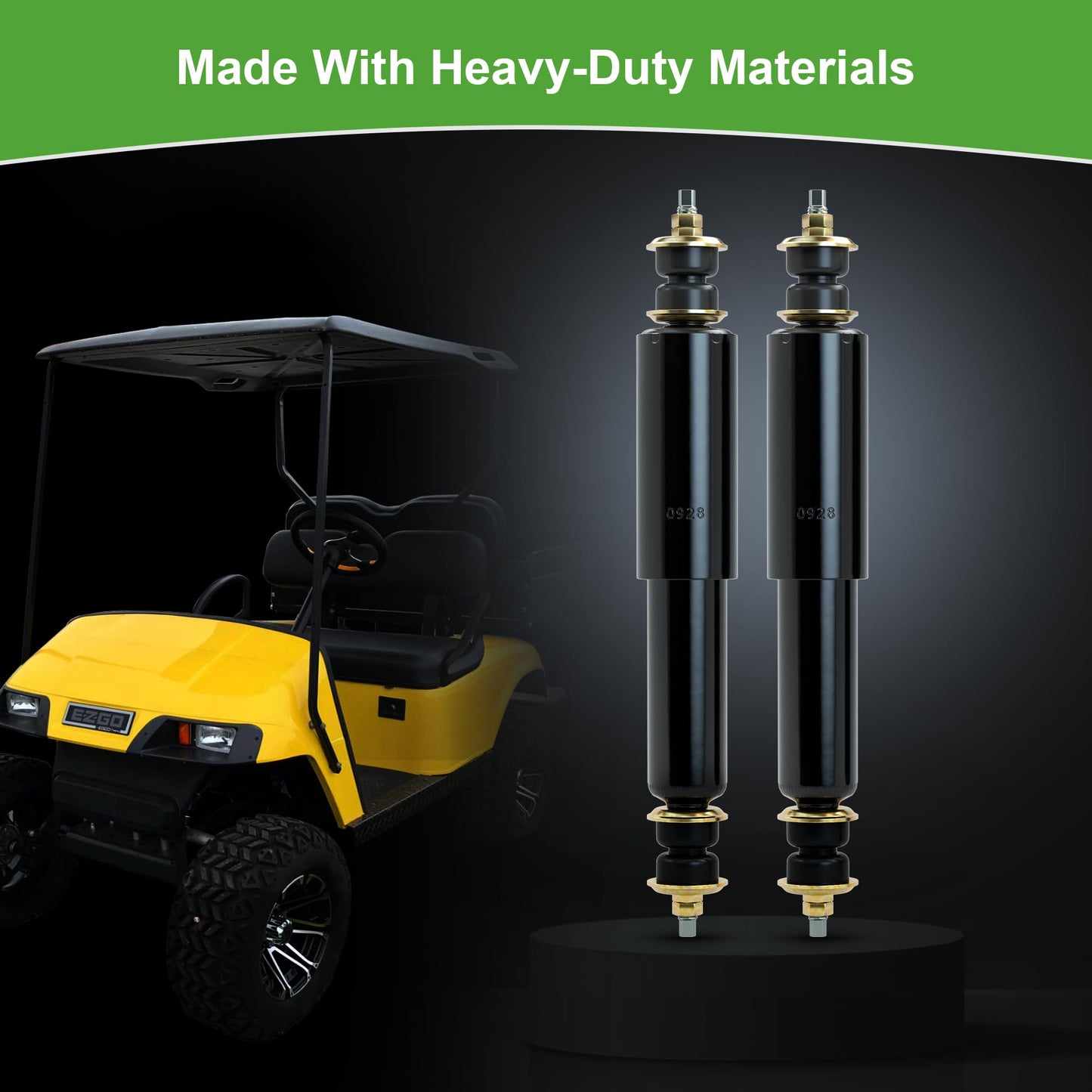 10L0L Golf Cart Front/Rear Shock Absorbers for EZGO TXT 1994+, Replaces OEM# 76418-G01, 70248-G01, 70324-G01, 76419-G01, 2 Pack