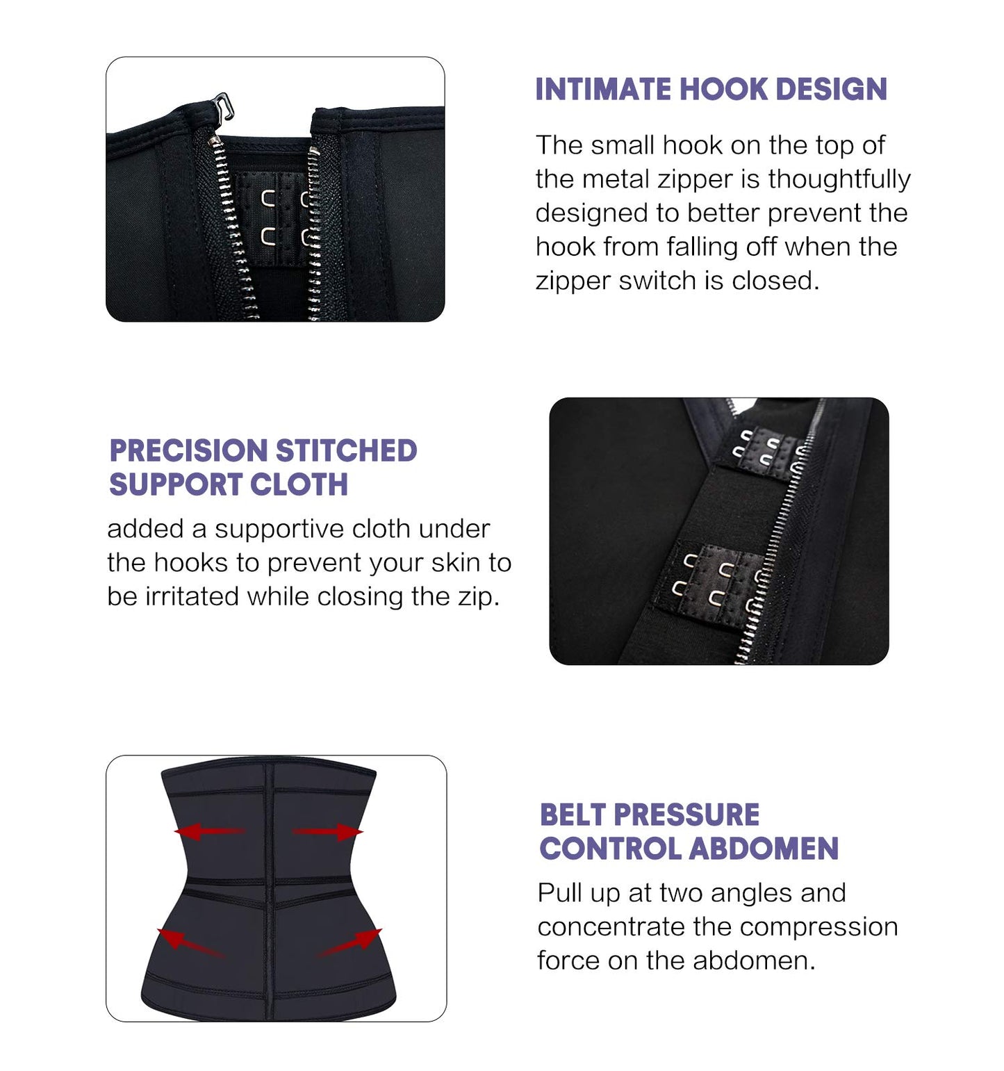 YIANNA Waist Trainer for Women Latex Underbust Double Training Belt Tummy Control Waist Cincher Sport Girdle,YA2223-Black-L