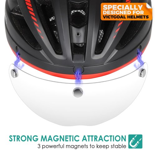 VICTGOAL Detachable Magnetic Bike Helmet Goggles Visor Especially Deisgned for VG110/VG112 Bicycle Helmet (Photochromic)