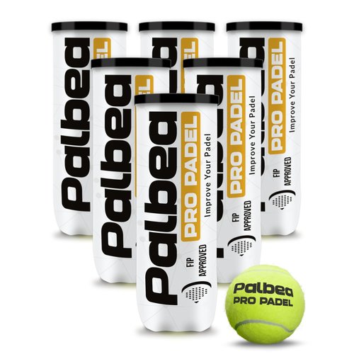 Palbea PRO Padel Balls. 6 Tubes of 3 Padel Tennis Balls FIP Approved. Paddle Balls Made of HV Felt for Training and Tournament. Suitable for Any Surface or Sites.