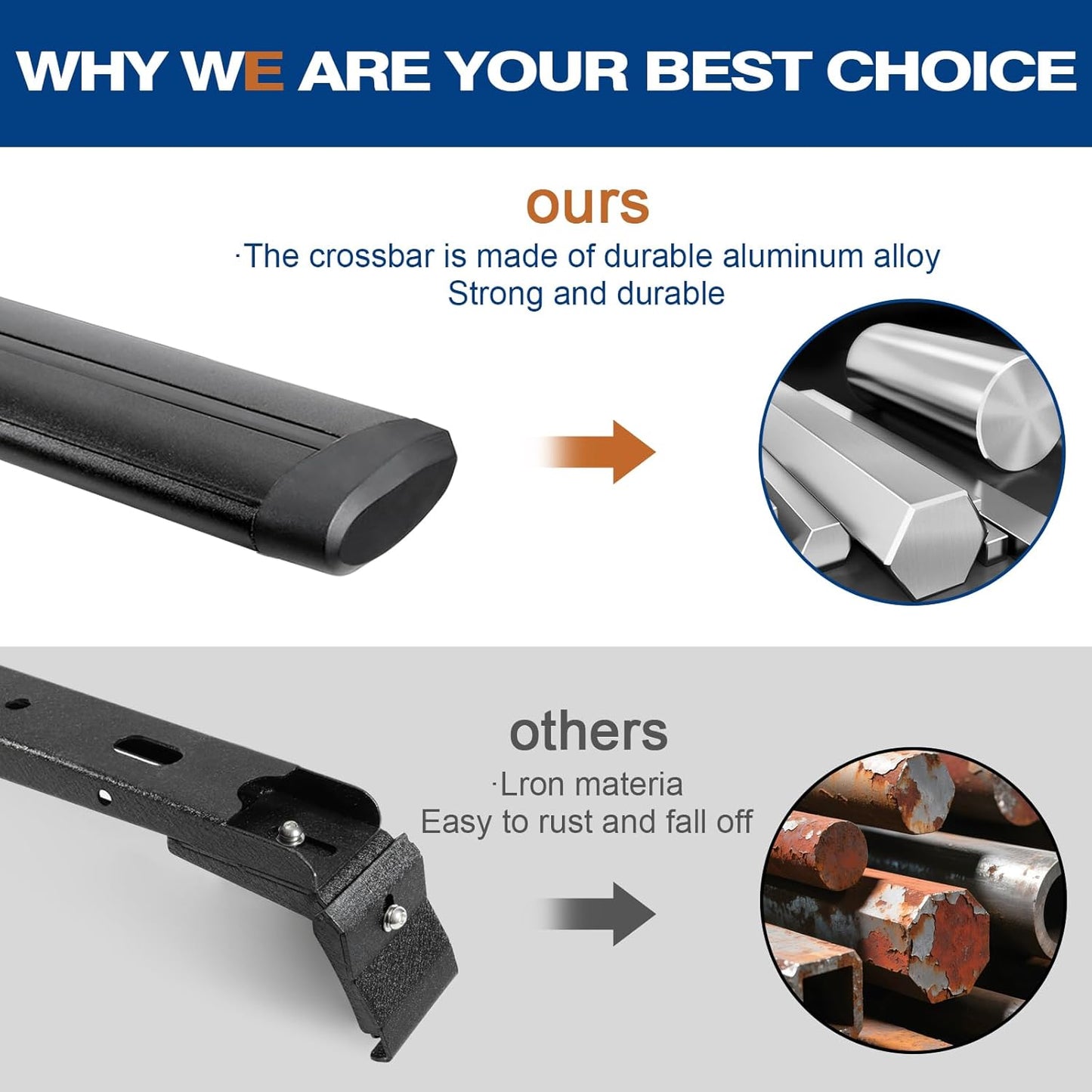 Wonderdriver Heavy Duty Roof Rack Cross Bars - 330lb Capacity for Jeep Wrangler JK JL Gladiator JT (2007-2026) | Aluminum Cargo Carrier