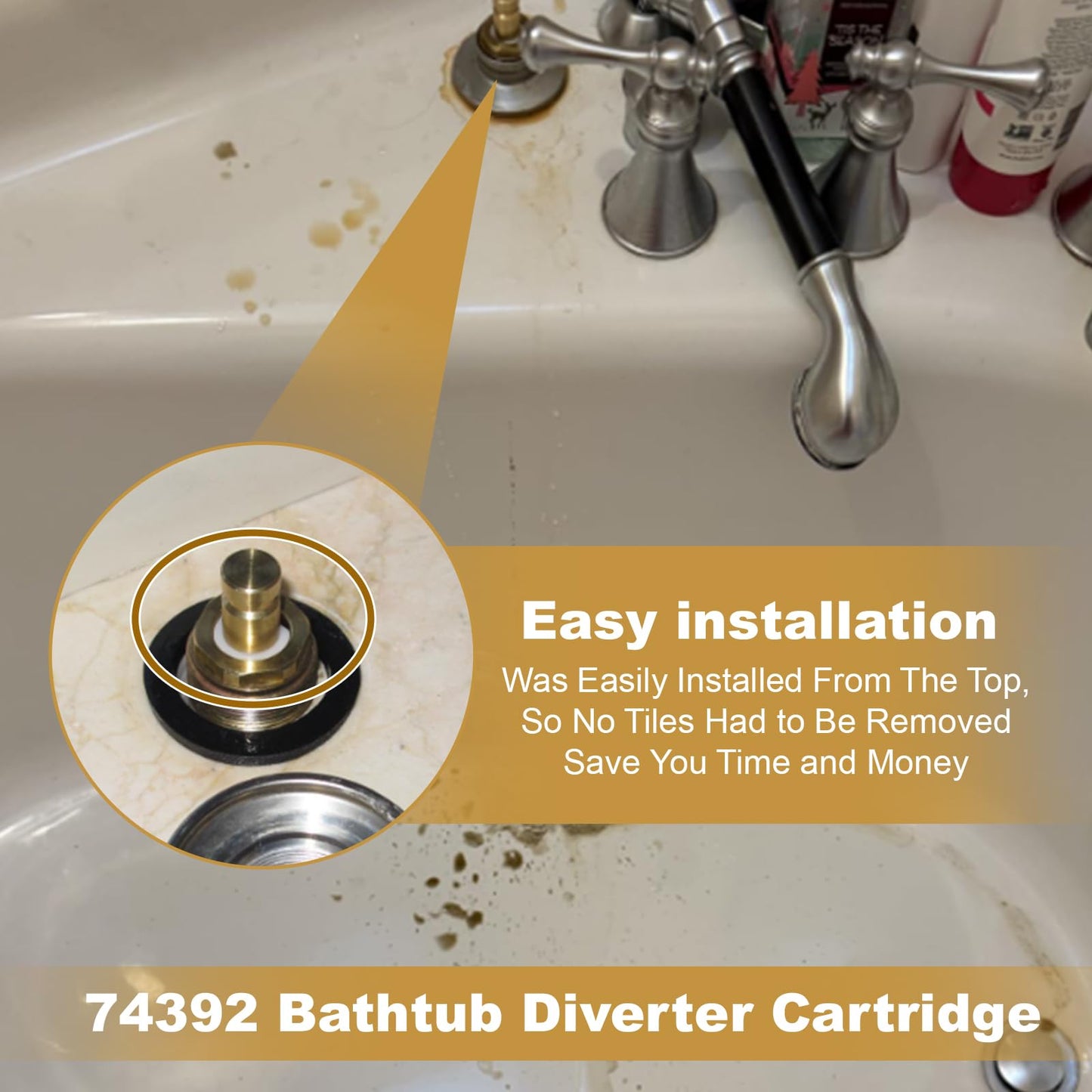 74392 Diverter Cartridge Assembly, for Kohler Most Two-Way Diverters Cartridge and Deck Mounted Diverter Valve Cartridge Assy