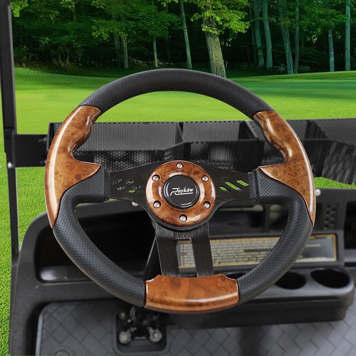 Roykaw Golf Cart Steering Wheel Compatible with EZGO TXT/RXV, Club Car DS/Precedent/Tempo, Yamaha and Most Golf Cart Models