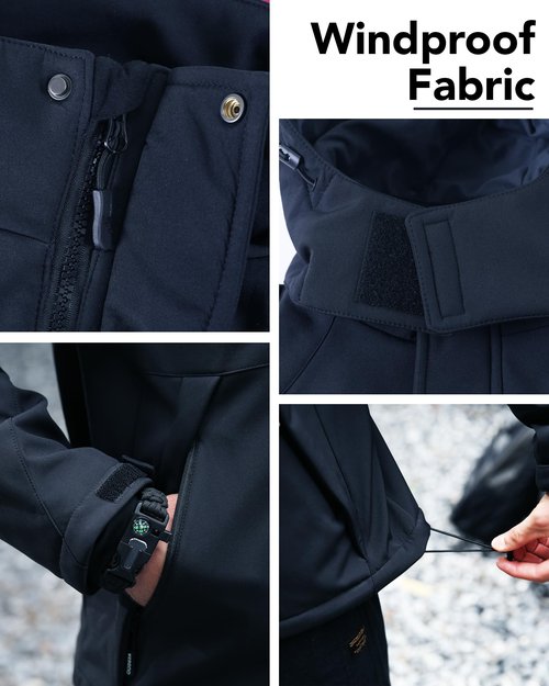 Heated Jacket for Men, Warming Heated Coat with Rechargeable Battery Pack Included, Electric Graphene Heating, Waterproof Winter, Blue, L