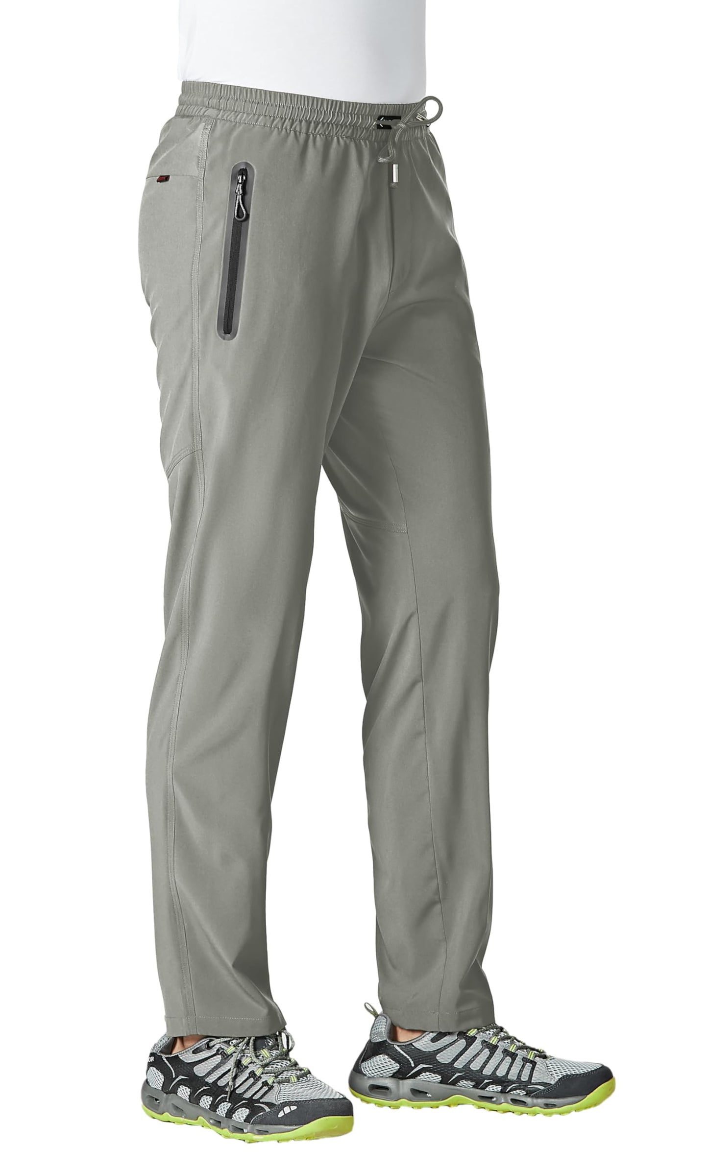 TBMPOY Men's Lightweight Hiking Pants Athletic Workout Pant Quick Dry Sweatpants Fishing Running Active Casual Medium Grey XL