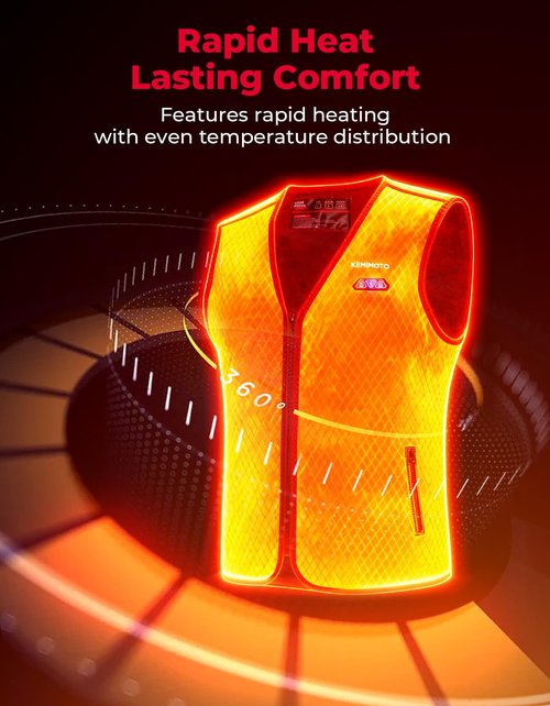 KEMIMOTO Heated Vest for Men, Electric Warming Vest for Hunting & Winter Sports (Battery Not Included)