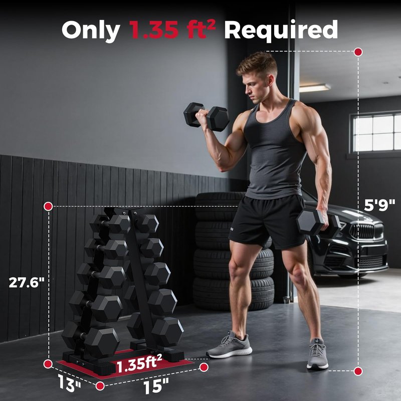 AKYEN A-Frame Dumbbell Rack Stand Only, Weight Rack for Dumbbells Compact Home Gym Space Saver, 480LBS Weight Capacity