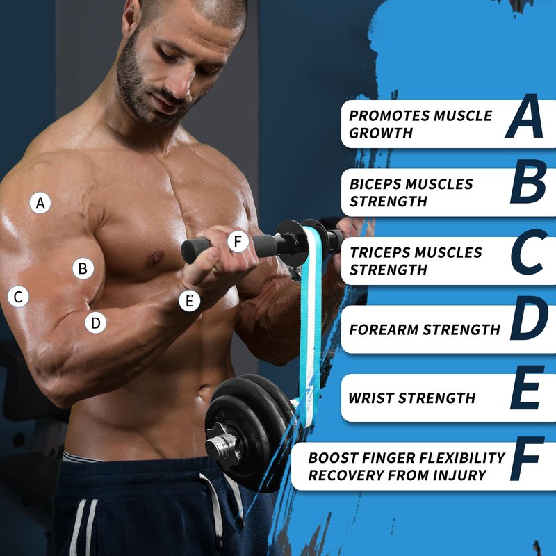 Wrist Forearm Roller Strengthener Exerciser：Forearm Blaster Forearm Roller Grip Strength Training with Anti-Slip Handles