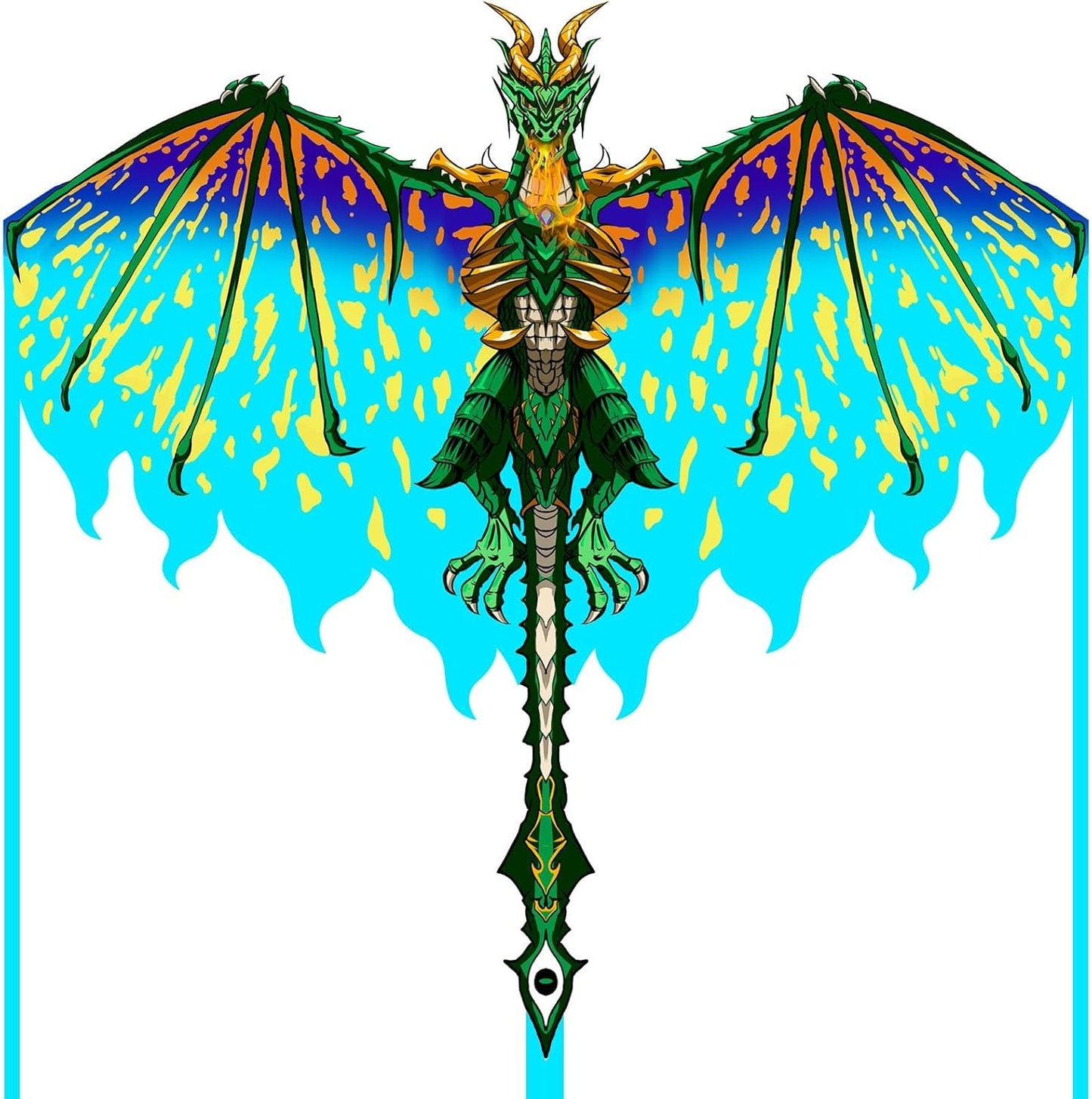 Mint's Colorful Life Dragon Kite - Easy to Fly for Kids & Adults | 300ft Kite String Included