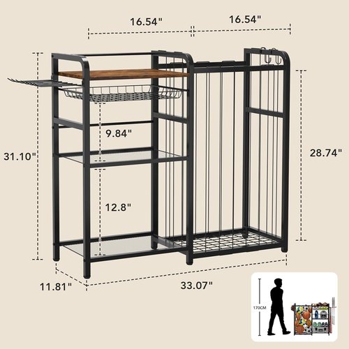 Homsorout Sports Equipment Organizer - Large Capacity Ball Storage with Hooks & Baskets