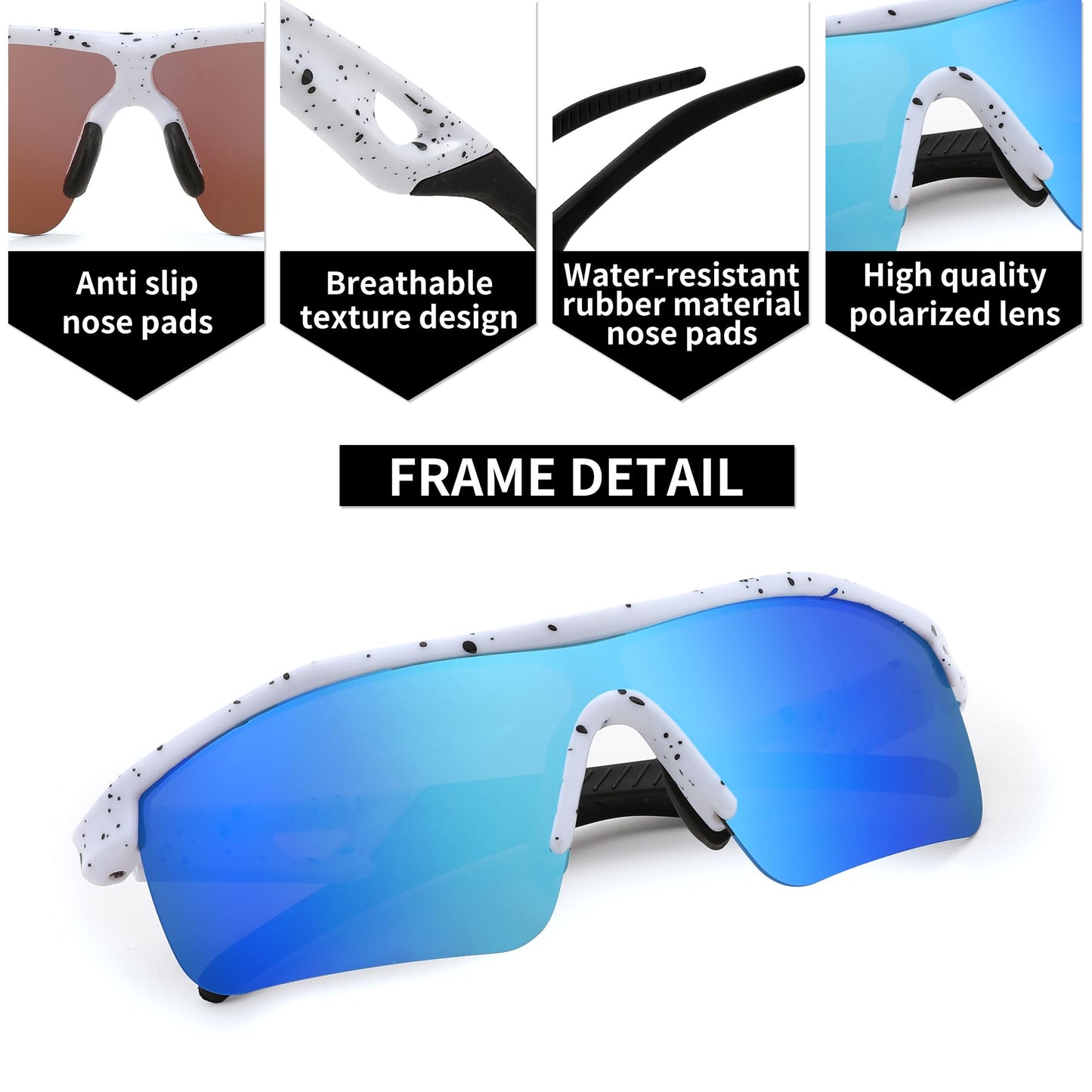 FEISEDY Kids Teens Baseball Polarized Sunglasses Sports TR90 Frame Boys Girls Cycling B2454