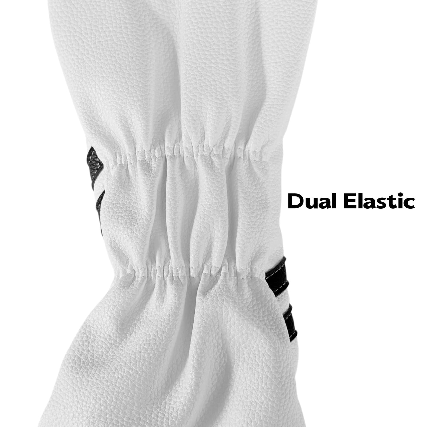 3pcs Set of Golf Club Covers - Premium Quality Driver Headcover, Fairway Wood Cover & Hybrid Head Covers for Men and Women - White or Black PU Leather Golf Headcovers Fits for All Brand (White)