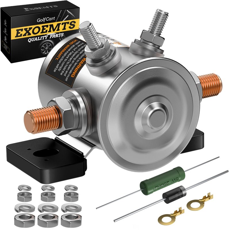 EZGO 36V Solenoid with Mount Bracket, #70 Series Continuous Duty Solenoid Relay for EZGO TXT&Marathon Electric Golf Cart, 4 Terminal Solenoids Relay with Resistor&Diode, OEM# 27855G01 11761G1 27805G02