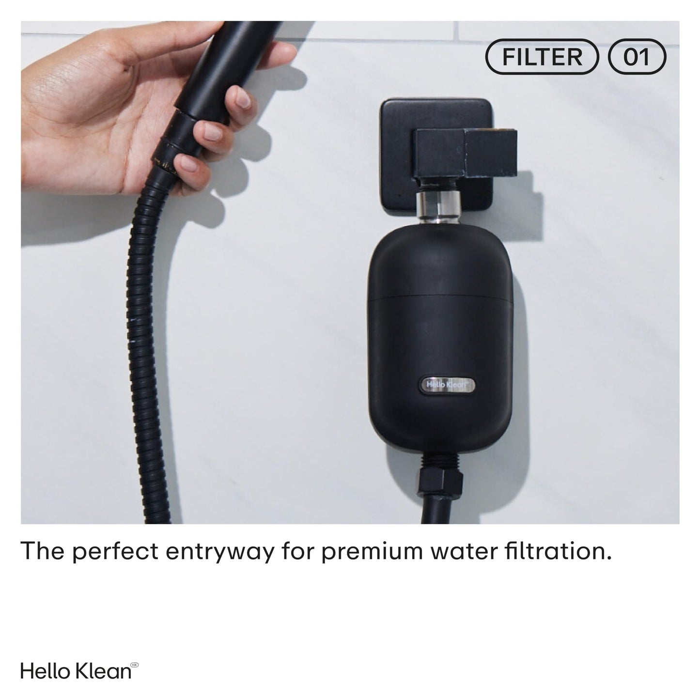 Hello Klean Shower Filter in Beige - Filter Unwanted Metals, Chlorine & Impurities Found in Shower Water - Improves Quality of Skin & Hair - Quick Easy Install For In-Line & Electric Shower