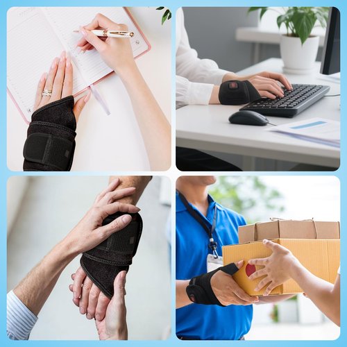 Wrist Heating Pad, Heated Wrist Wrap for Pain Relief, Heated Wrist Brace with 30 Mins Auto-Off, 3000mAh Battery, 3 Heating Modes(Black)