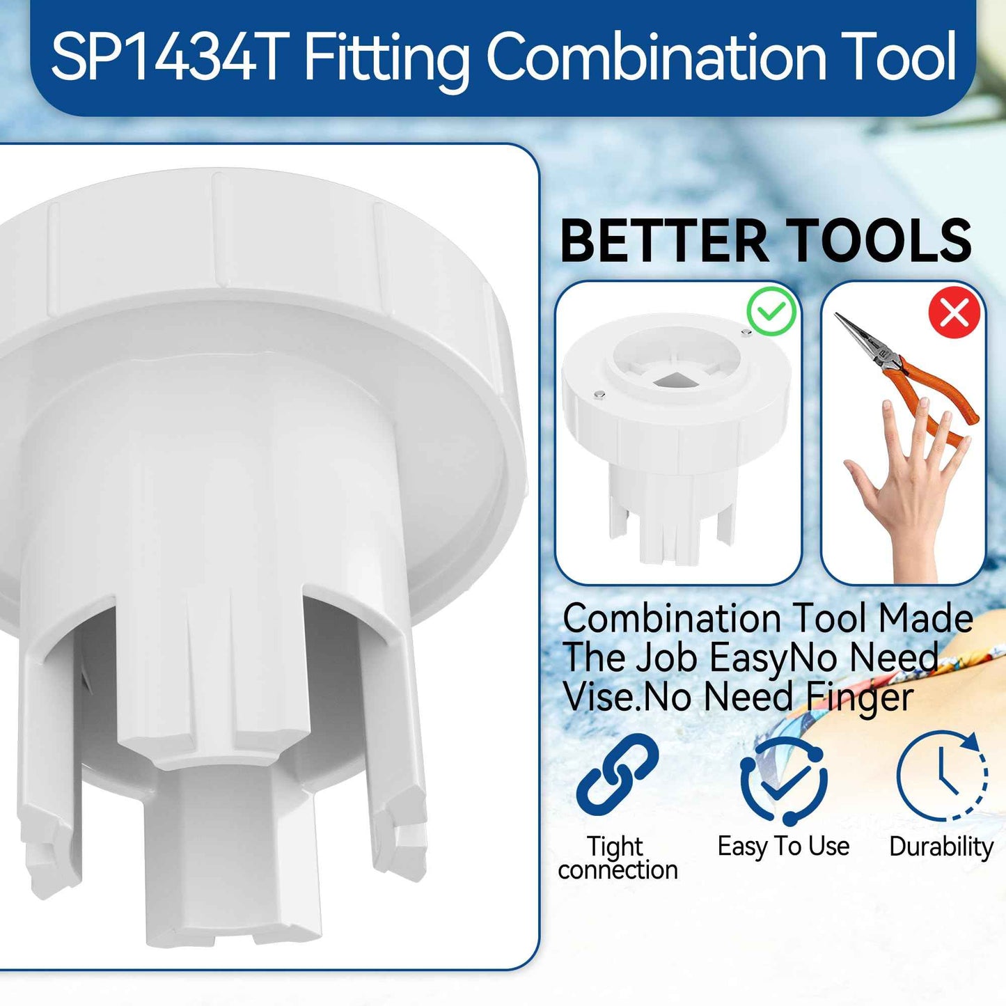 SUFULUNO Pool Hot tub Jet Wrench SP1434T Compatible with Hay-Ward Jet-Air III SP1434 - Pool Jet Removal Tool for Pool Spa Jet Nozzle